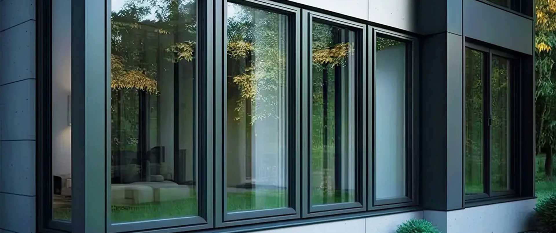 Installed aluminium windows